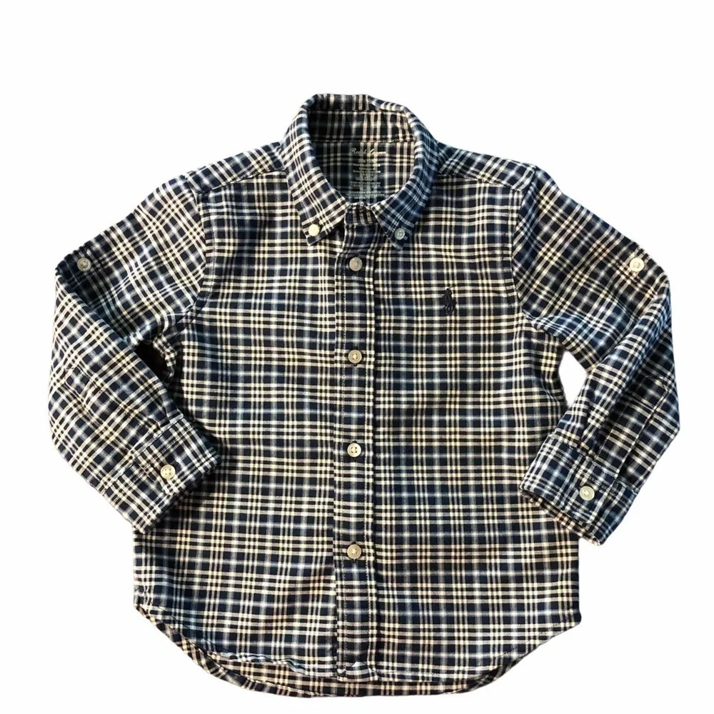 RALPH LAUREN - BOYS 24 MONTHS BLUE PLAID SHIRT